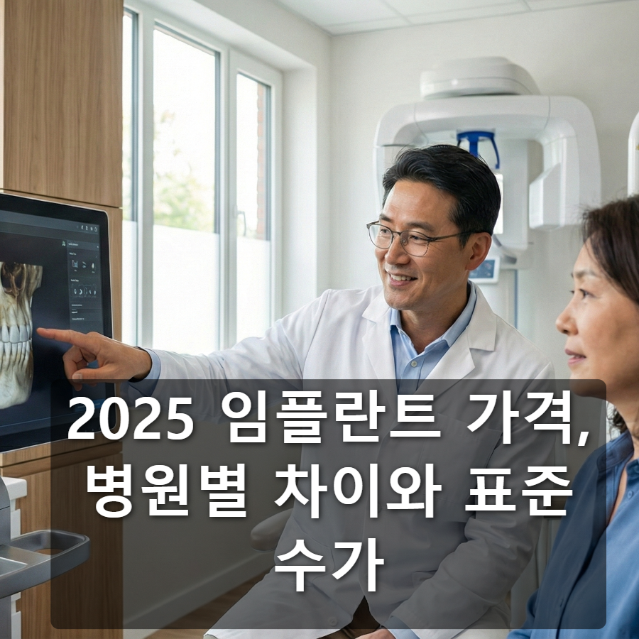2025 임플란트 가격, 병원별 차이와 표준 수가